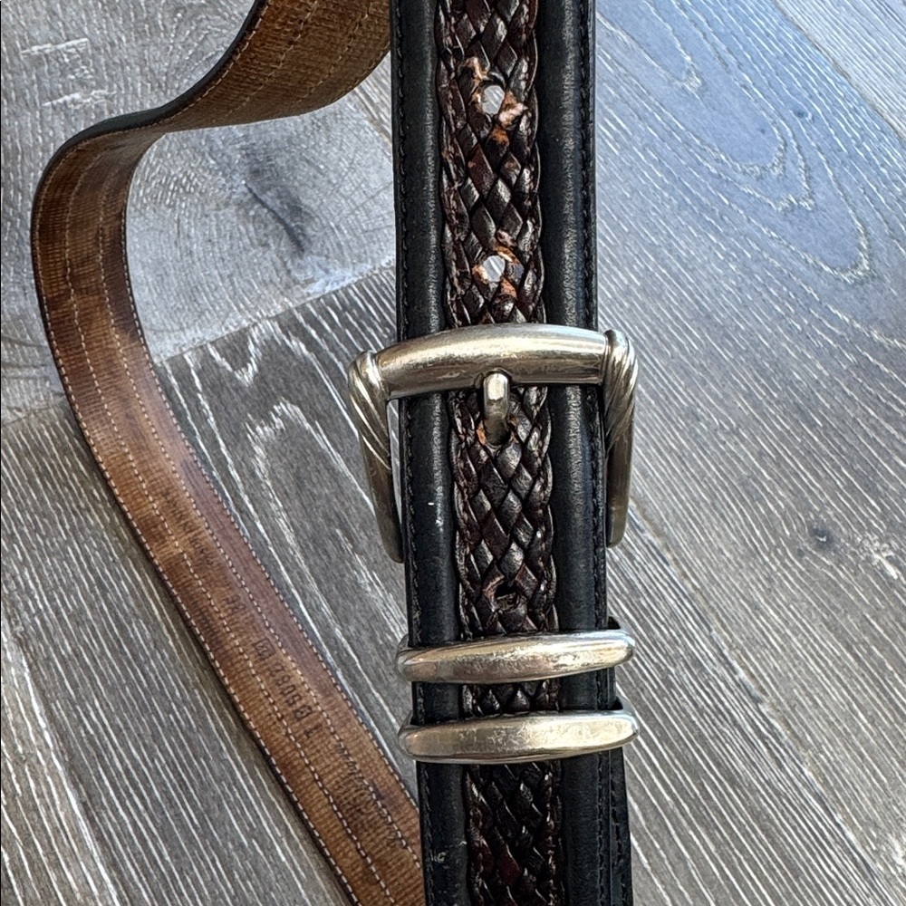 Tommy Bahama Two-Tone Braided Leather Belt in Black and Brown 0436 - Picture 5 of 5